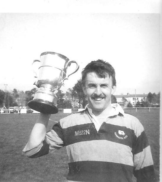 Geraint with the KO Cup when he was captain of Narberth